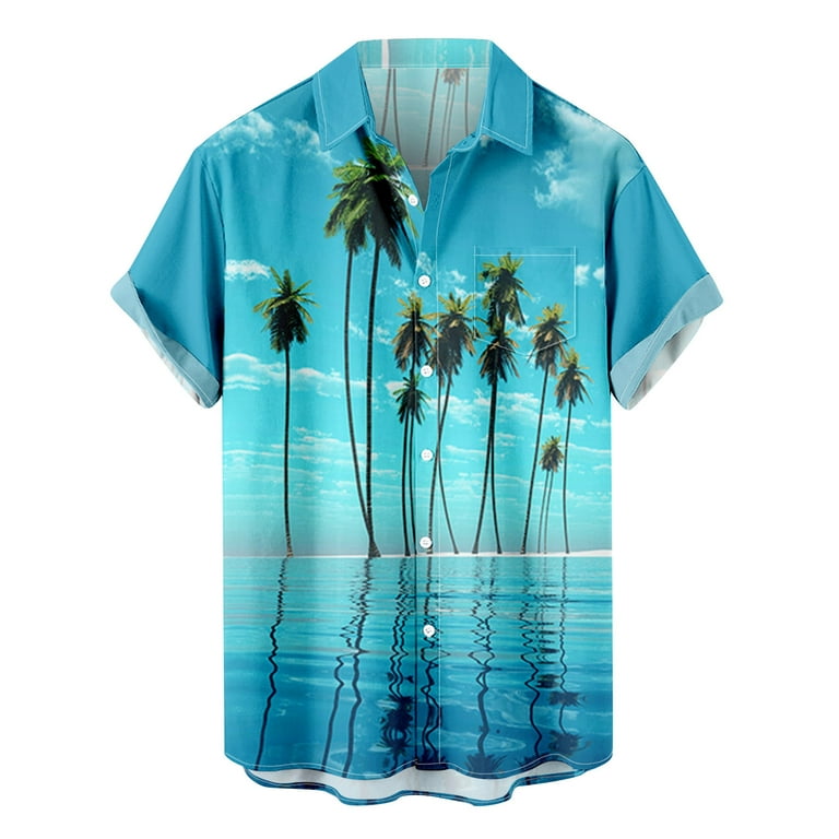 Simplmasygenix Clearance Mens Tops Summer Men's Summer Fashion Hawaiian  Style Short Sleeve Casual Tops 