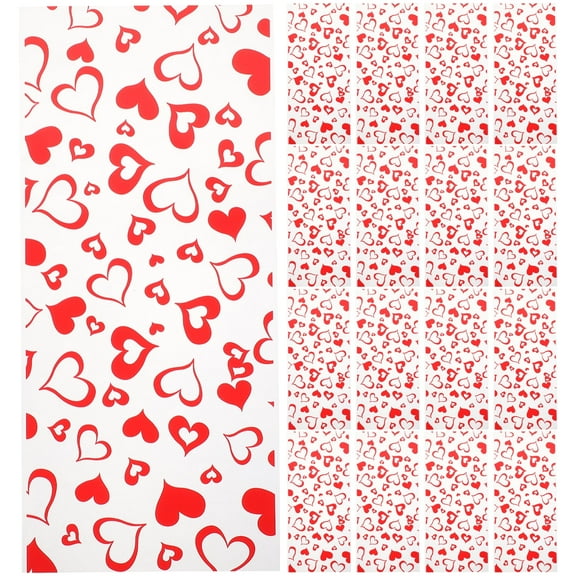 100 Pcs Love Bag Clear Bags for Gifts Valentine's Day Packaging Cellophane Small Candy Party Favor Cookie