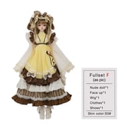 Lynn F 1/4 BJD Lolita Doll - Poseable Bariy Body Full Set Yellow Fashion Dolls