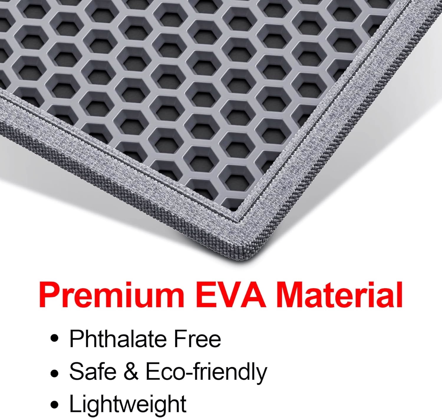 Premium Grey Cat Litter Box Mat 36"x30" Easy-Clean Waterproof Trapping Pad
