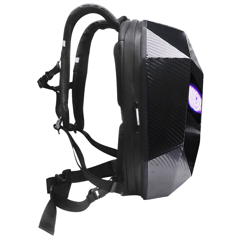 19" LED Backpack, Animated Digital Motorcycle Backpack with Programmable Moving Eyes, DIY Graffiti, Perfect Tech Gear