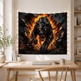 thumbnail image 5 of Obsidian Panther Lunge in Fiery Inferno, Intense Dramatic Fantasy Art for Dark Decor Lovers, Fierce Wildlife Wall Art, Housewarming Gift Tapestry Wall Hanging for Living Room and Bedroom, 5 of 7
