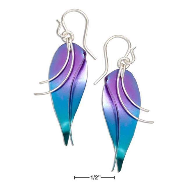 hypoallergenic earrings long geometric hoops niobium earrings for sensitive ears. dark silver wire jewelry