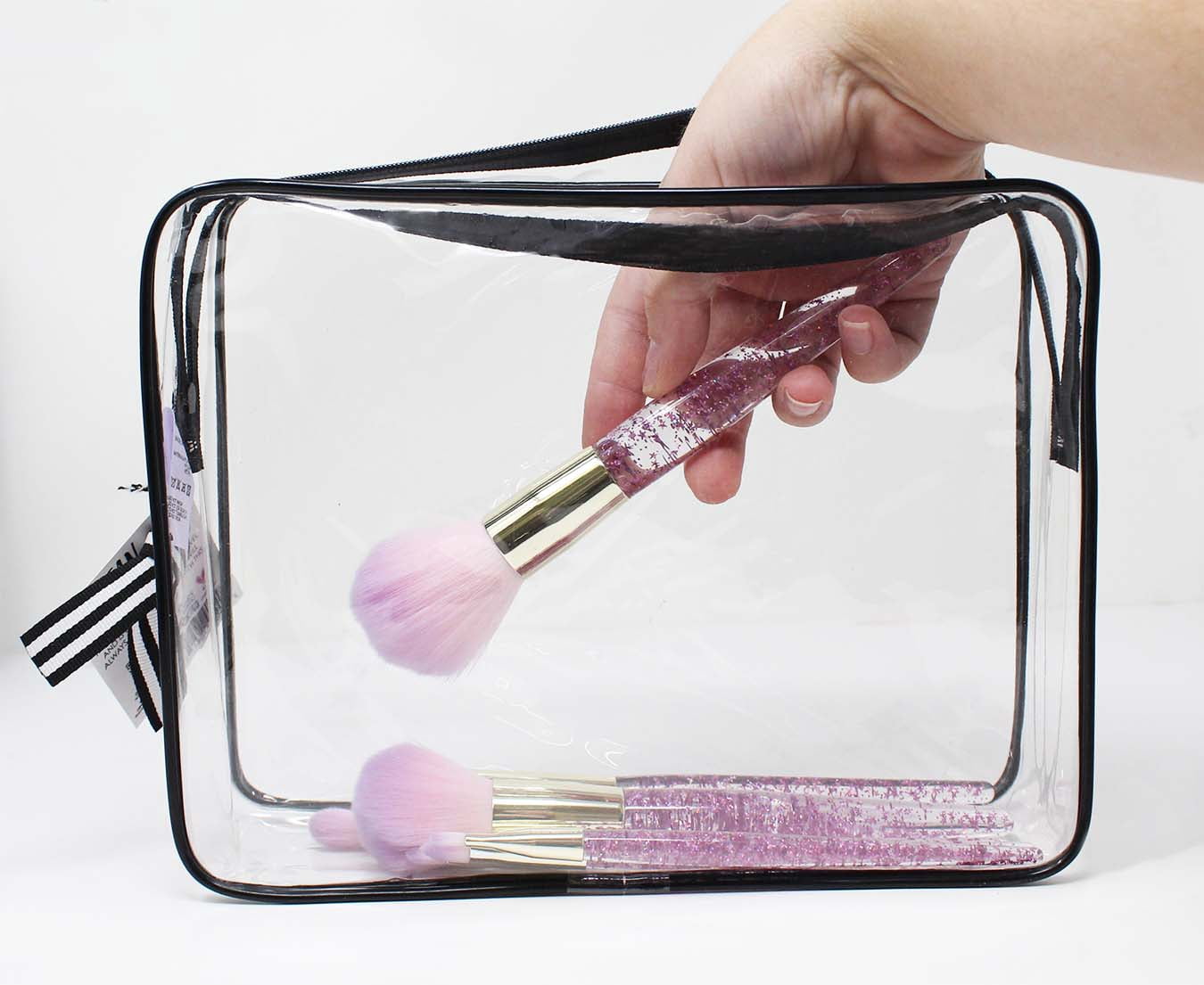 Love, Ellie Lillian Glam and Go LED Travel Makeup Mirror with Dimmable Lights, Kickstand and Storage Bag, Clear