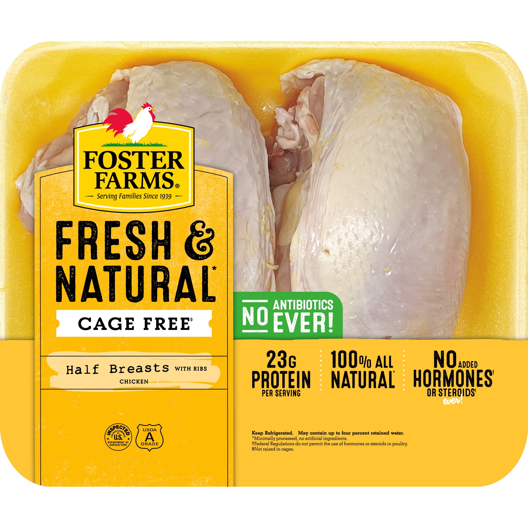 Foster Farms Fresh & Natural Half Chicken Breasts with Ribs