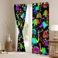 thumbnail image 3 of Castle Fairy Teens Animal Dinosaurs Curtains Pack of 2 (42x84 Each),Floral Rainbow Curtains Blackout,Abstract Gradient Bedroom Curtains,Lightweight Room Decor, 3 of 6