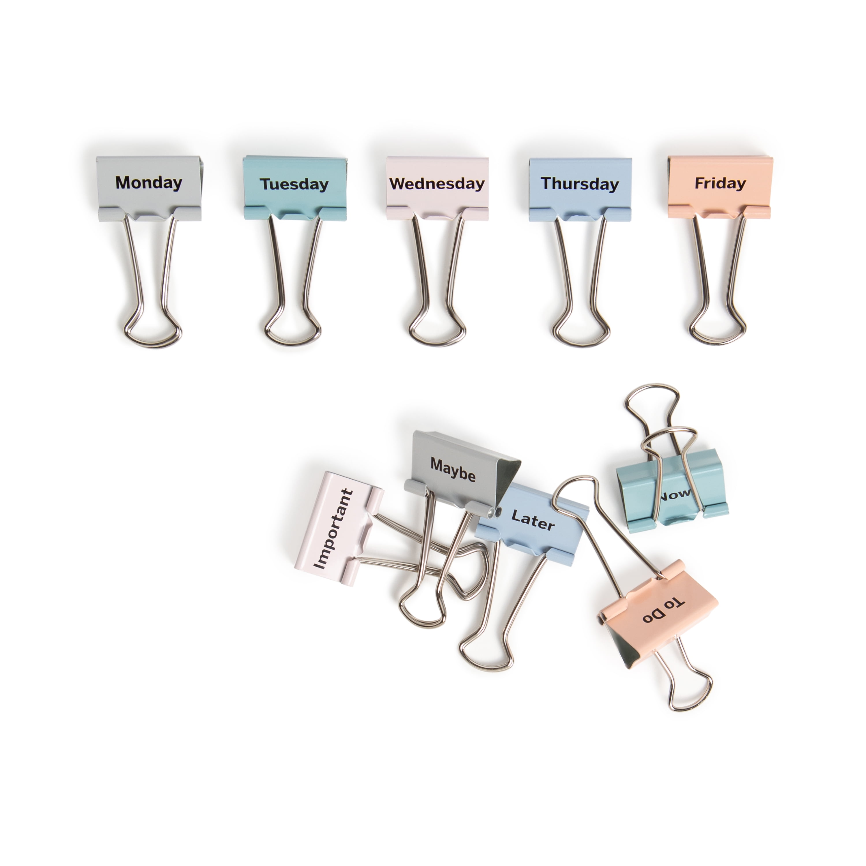 (4 pack) U Brands Task on Hand Binder Clips, 32mm, Assorted, 10 Piece Count