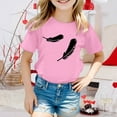 thumbnail image 1 of Hauts d'Été pour Filles - T-Shirts à Col Rond Confortables avec Imprimés Mignons pour Activités Extérieures - Respirants et Extensibles pour Enfants 3-13 Ans, 1 of 3
