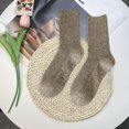 thumbnail image 4 of harmtty Dotted Yarn Pattern Socks Women Cotton Blend Socks Women Cotton Blend Mid-calf Socks Dotted Yarn Pattern Soft Skin-friendly Warm Color Solid Color Brown, 4 of 8