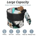 thumbnail image 2 of PhooArto Large Barrel Drawstring Makeup Bag, White Butterfly Flowers Travel Cosmetic Bag Portable Make Up Organizer Bag, 2 of 6