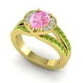 thumbnail image 2 of 2.35 Ct Oval Cut Pink Sapphire & Peridot Gemstone Wonderful Wedding Ring for Women 14K Yellow Gold Size 3 by Diamond-Capitals, 2 of 8