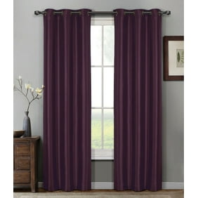 1 Panel Nancy Solid Plum Semi Sheer Window Faux Silk Antique