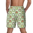 thumbnail image 2 of Lsque Mens Swim Trunks Cute Chubby Frog Pattern - Bathing Suit Compression Liner - Beach Swim Shorts Swimwear - (S-3XL) - Stretch Quick Dry -Small, 2 of 9
