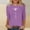 Purple, variant on 3/4 Length Sleeve Womens T Shirts Cotton Womens Tees Loose Fit Summer Womens Summer Shirts Dressy Womens Fitted Graphic T Shirts reorder items