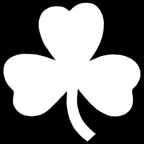 12 Pack - StickerDad® Shamrock 3 Leaf Clover Irish Vinyl Decal - Size: 3.5", Color: White - Hard Hat, Helmet, Windows, Walls, Bumpers, Laptop, Lockers, etc.