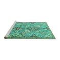 thumbnail image 2 of Ahgly Company Machine Washable Indoor Square Persian Turquoise Blue Traditional Area Rugs, 8' Square, 2 of 4