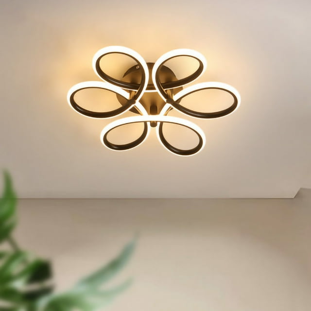 Luces de techo de montaje empotrado de flores modernas Blanco frío / cálido para el dormitorio de la sala de estar Hugtrwg Para estrenar