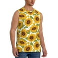 thumbnail image 2 of Fotbe Men's Sunflowers Print Men's Sleeveless Muscle Tank Tops Casual T-Shirts for Gym Workout Beach-Large, 2 of 8