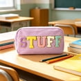 thumbnail image 4 of Under $1 Pencil Case, Letter Print Portable Large Capacity Stationery Bag, Versatile Pen Pouch for College Office by PALIFEUR, 4 of 5