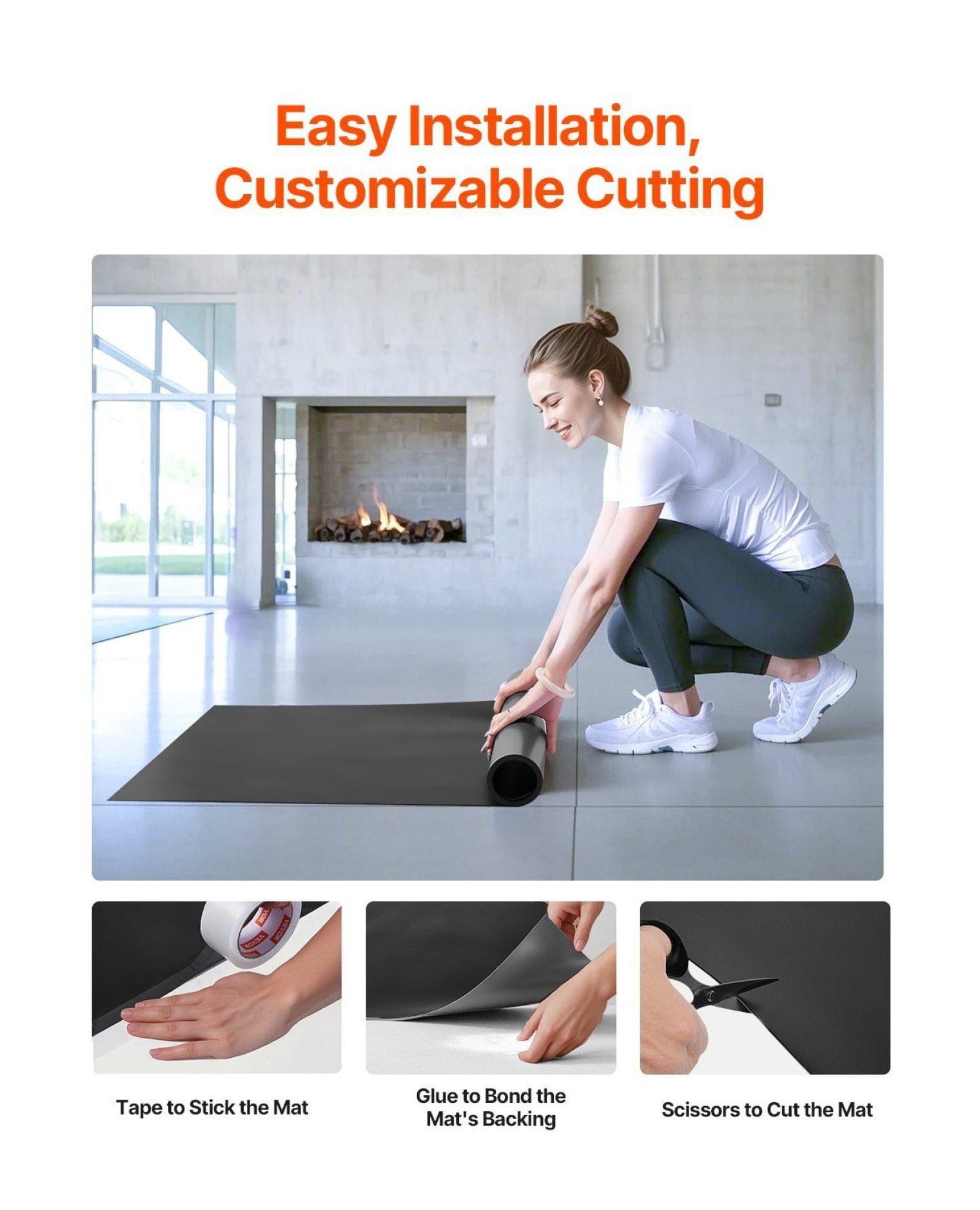 Wide PVC Yoga and Pilates Mat 6.6ft x 3ft – Protective Gym Flooring Set for Fitness Equipment & Workouts