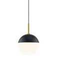thumbnail image 2 of MITZI HUDSON VALLEY LIGHTING H344701-AGB/BK Renee Pendants, 1-light, 60W, Aged Brass/Black Finish, Opal Glossy Glass (19.75''W x 10''H), 2 of 3