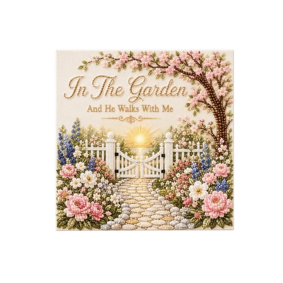 Sacred Hymn Pearl Art Kit, DIY Pearl Diamond Painting Craft Set, Adult Mosaic Decor Gift (In The Garden)