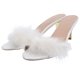 thumbnail image 4 of 1 par de sandalias de verano antideslizantes, pantuflas elegantes para mujer (blanco beige, talla 40), 4 of 7