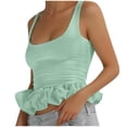 thumbnail image 1 of Yuyuzo Crop Tank Tops for Women Sleeveless Going out Tops Ruffle Casual Summer Backless Fashion Camis, 1 of 3