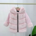 thumbnail image 2 of Agkizg Girls Faux Furs Coat,Warm Coats for Kids Fuzzy Fleece Jacket,Solid Color Thickened Hood with Casual Warm Jacket, 2 of 4