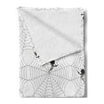thumbnail image 2 of Spider Web Soft Flannel Fleece Throw Blanket, Pale Colored Webs with Spiders Scary Black Insects Sticky Network, Cozy Plush for Indoor and Outdoor Use, 50" x 60", Black Pale Grey White, by Ambesonne, 2 of 5