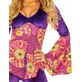 thumbnail image 3 of Purple Power 1960'S Hippie Bell Bottoms Fancy Dress Womens Halloween Costume M, 3 of 4
