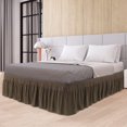thumbnail image 1 of PiccoCasa Polyester Brushed Bed Skirt with Elastic Dust Ruffles 16" Drop, King Brown, 1 of 9