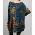 thumbnail image 3 of Women's Fall Long-Sleeve Loose Casual Boho Graphic Plus Size Hippie Artsy Sweater Sweatershirts DH09 Dark Blue, 3 of 3