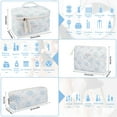 thumbnail image 2 of Soda Candy Makeup Bag Large Quilted Cosmetic Bag Floral Make up Bag for Women Cute Cotton Makeup Bag Set Travel Toiletry Organizer Bag, Blue Rose, 2 of 7