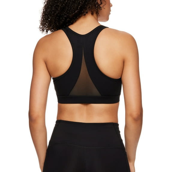 Reebok Women's and Women's Plus Medium Impact Stronger Sports Bra with Mesh Panel and Removable Cups, Sizes XS-4X