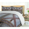 thumbnail image 4 of Ambesonne Industrial Duvet Cover Set, Wooden Window Plank, 2-Calking, Brown and Grey, 4 of 6