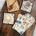thumbnail image 5 of Pioneer Flower Kitchen Oven Mitt and Pot Holder Sets 4 Pcs for Baking, Cooking and Grilling, Heat Resistant Up To 392 °F, 5 of 7