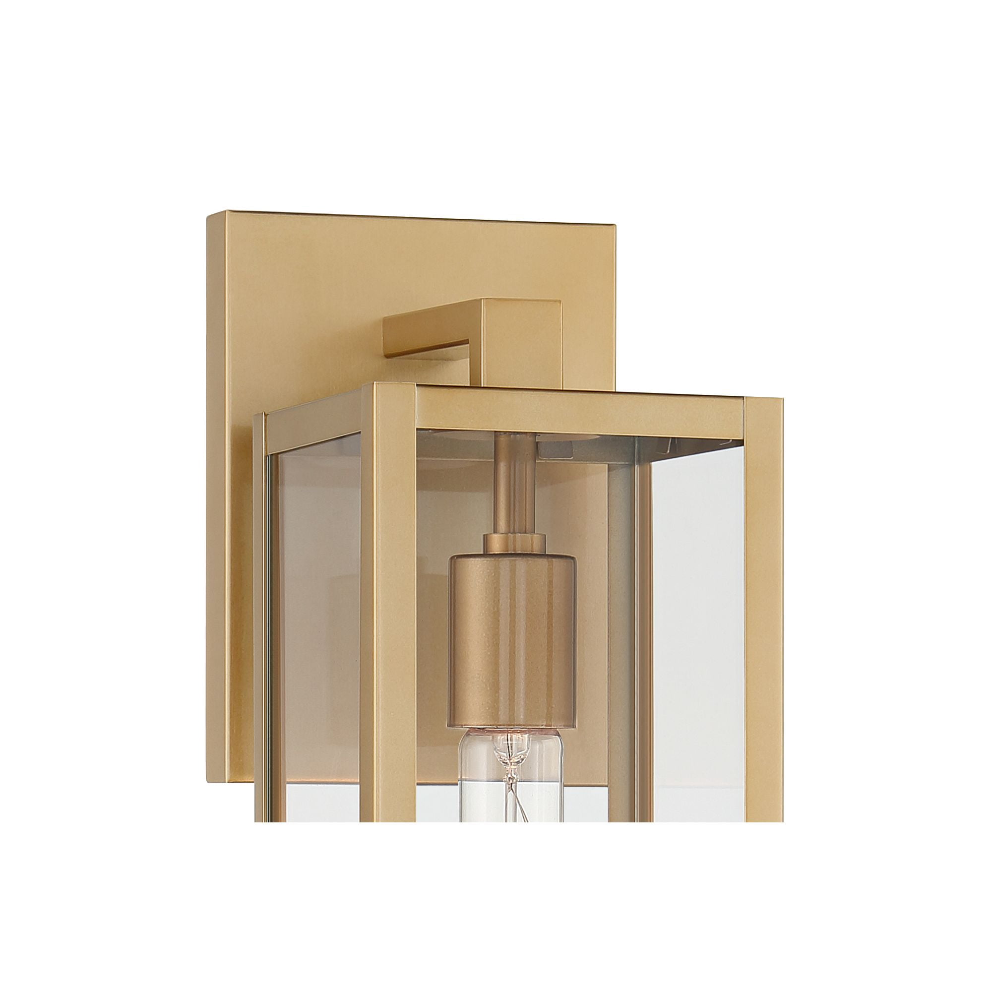 John Timberland Modern Outdoor Wall Light Fixture Soft Gold 14 1/4" Clear Glass for Exterior Barn Deck House Home Porch Yard Patio