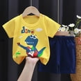 thumbnail image 2 of NOLDARES Toddler Baby Boy Summer Clothes Print Short Sleeves T-Shirt Elastic Camouflage Shorts 2 Piece Outfit Blazer,5-6 Y, 2 of 4