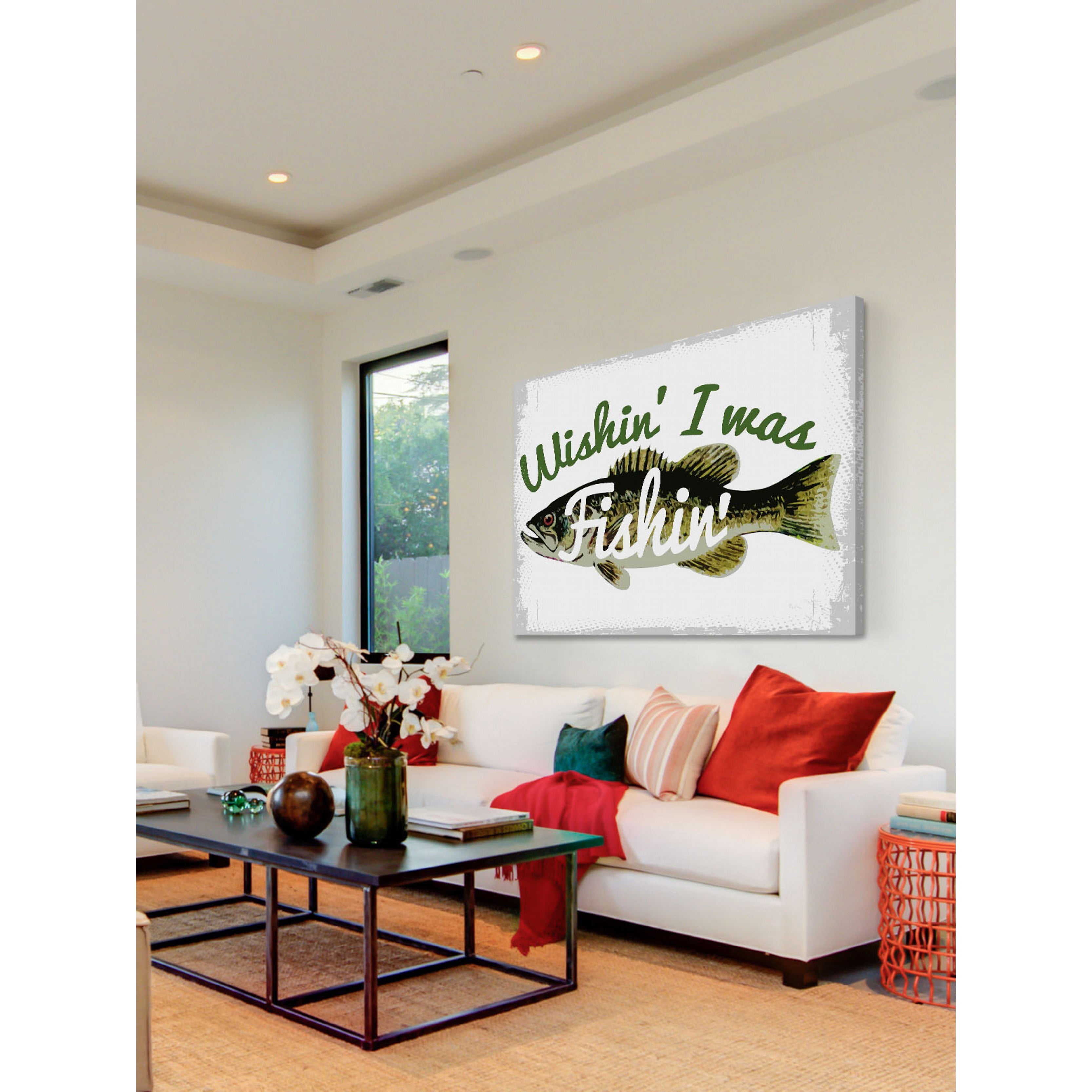 Marmont Hill Wishin I Was Fishin by Saturday Evening Post Painting Print on Canvas