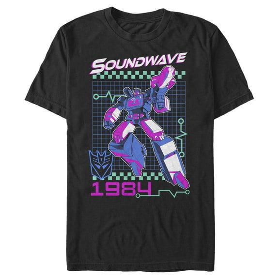 Men's Transformers Soundwave 1984 Graphic Tee Black Medium