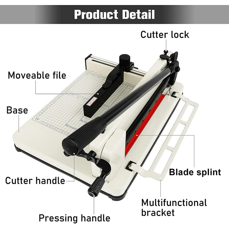 VEVOR Industrial Paper Cutter A4 Heavy Duty Paper Cutter 12 inch Paper  Cutter Heavy Duty 400 Sheets Paper Guillotine with Clear Cutting Guide  Grids for Offices, Schools, Businesses and Printing Shops 