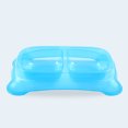 thumbnail image 2 of Double Pet Bowl Solid Color Clear Anti-skid Cat Bowl Rectangular Pet Bowl, 2 of 10