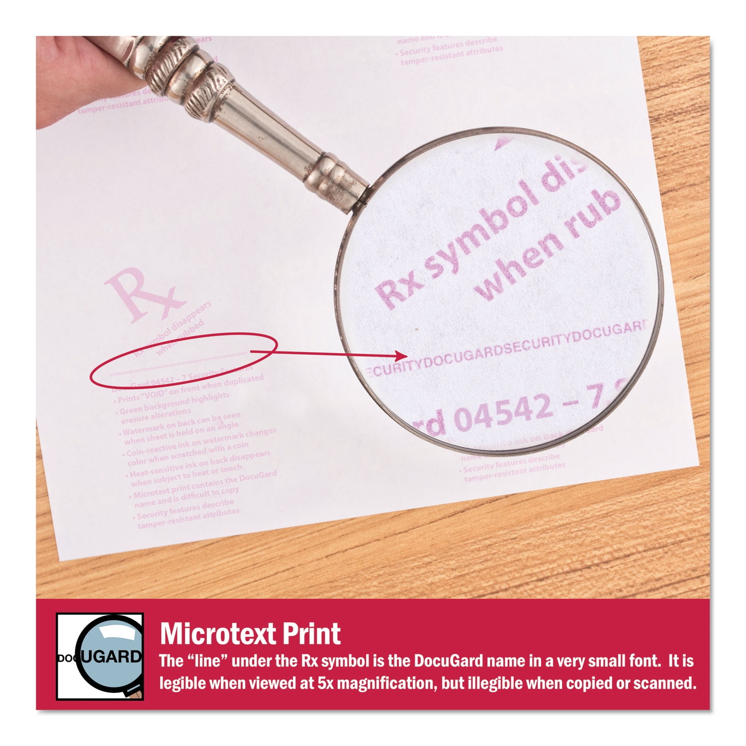 DocuGard Advanced Green Medical Security Paper, 7 Features, 8.5 x 11 Inches,&nbsp;24 lb, 500 Sheets (04542)
