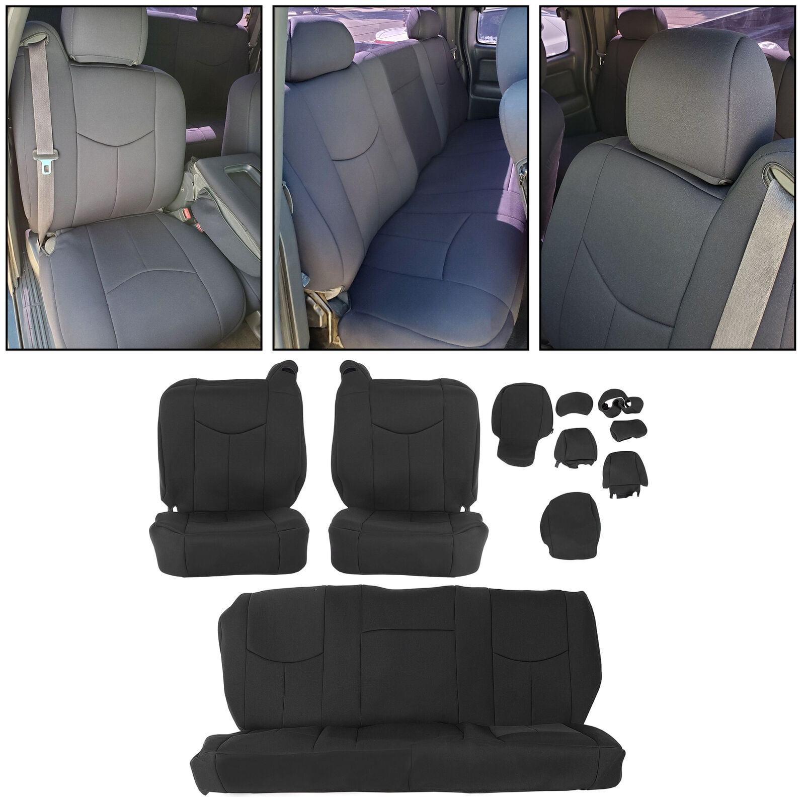 07-13 Chevy Silverado 2500HD CREW 4X4 LT *Driver Bottom Leather Seat Cover Black 