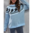 thumbnail image 2 of Sweaters for Women Halloween Day Cute Ghosts Print Ethnic Style Pullover Sweaters Warm Knitted Crewneck Sweaters Shermie, 2 of 6