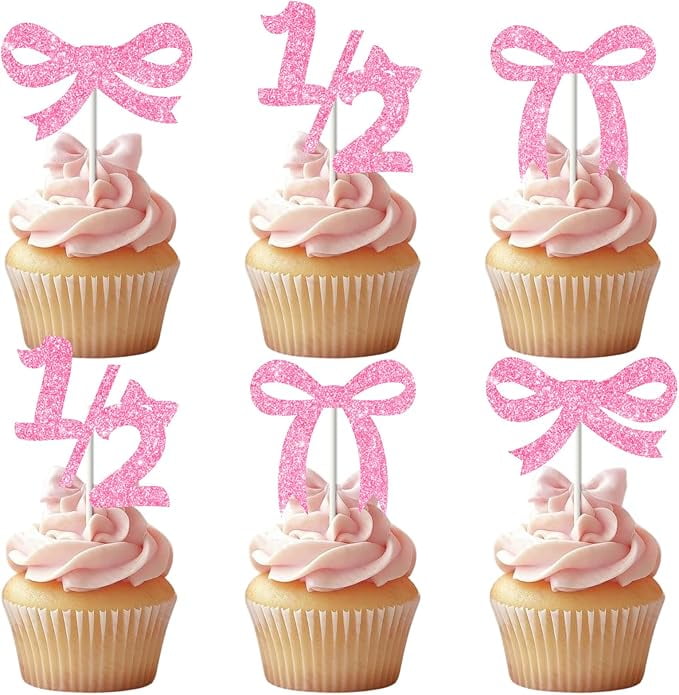 Triani 48Pcs Pink Bow Cupcake Toppers Bowknot Cupcake Toppers Pink Ribbon Bow Birthday Decorations For Baby Showers Bachelorette Parties 7f5cf05d 6769 476d B87b B5e076fff924.6f04c436bf2ad32a8c33728bbd665c6b