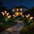 thumbnail image 4 of Artificial Solar Light Ground Stake Fake Flower For Garden Outdoor Faux With LED Lamp Waterproof Yard Decoration For Patio, 4 of 6