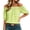Green, variant on Women Smocked Ruffle Off Shoulder Puff Sleeve Plaid Casual Boho Tops Blouse Vacation Beach Holiday Loose Elastic Short Sleeve Fashion Tunic, Red XXL