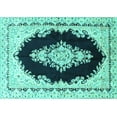 thumbnail image 1 of Ahgly Company Indoor Rectangle Medallion Turquoise Blue Traditional Area Rugs, 5' x 8', 1 of 4